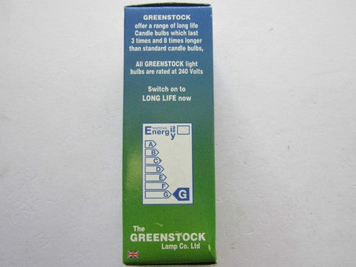 10 x GREENSTOCK 35mm 25W Bayonet Cap Plain Candle Light Bulb Opal