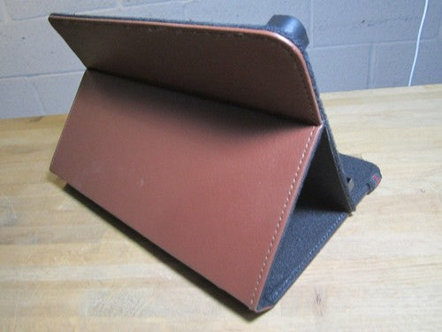 9" Brown PU Leather Multi Angle Stand Carry Case for Android Touchscreen Tablet