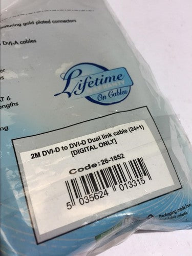 Connekt Gear DVI-D Dual Link Display Cable 2m 24+1 DIGITAL ONLY