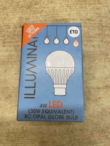 12 x ILLUMINATE 4W LED 30W BC OPAL GLOBE BULB 250 Lumen