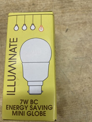 9 x ILLUMINATE 7W BC ENERGY SAVING MINI GLOBE BULB 300 lumen BAYONET CONNECTION