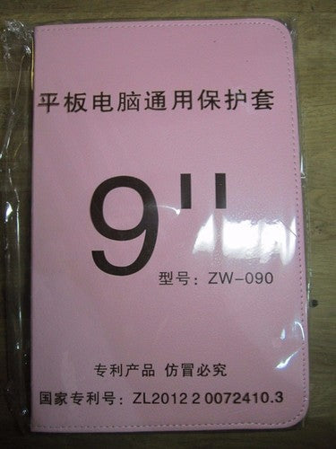 9" L Pink PU Leather Multi Angle Stand Carry Case for Android Touchscreen Tablet