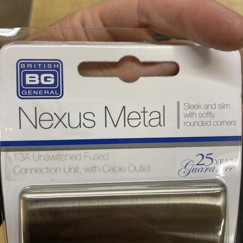 BG British General Nexus Metal 13A Unswitched Fused Connection Unit W Cable Out