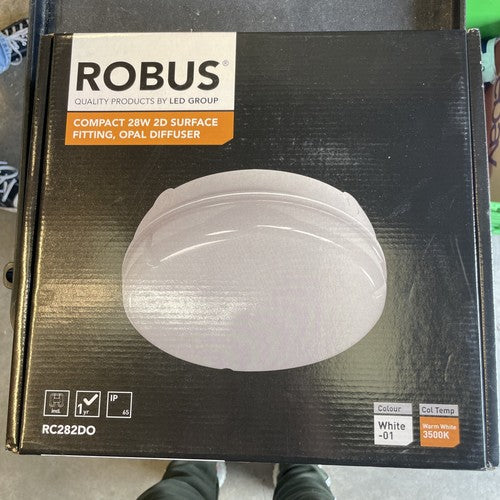 ROBUS RC282DO COMPACT 28W 2D Surface Fitting Opal Diffuser Warm White 3500K