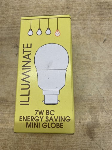 9 x ILLUMINATE 7W BC ENERGY SAVING MINI GLOBE BULB 300 lumen BAYONET CONNECTION