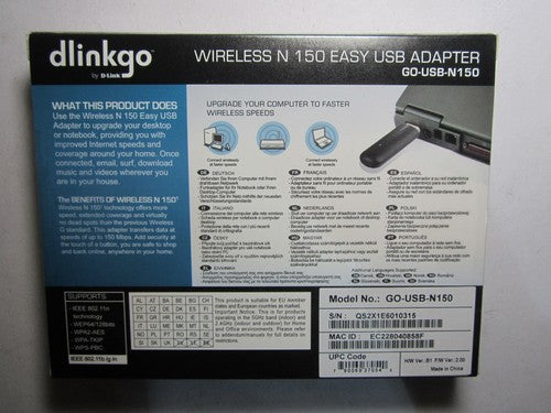 D-Link GO-USB-N150 Wireless N150 Easy Easy USB Adapter Wi-Fi Internet Dongle