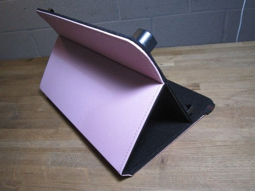 9" L Pink PU Leather Multi Angle Stand Carry Case for Android Touchscreen Tablet