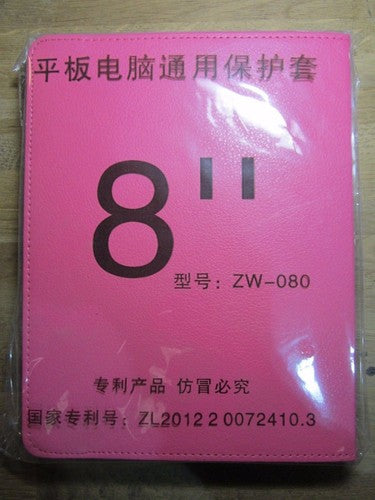 8" D Pink PU Leather Multi Angle Stand Carry Case for Android Touchscreen Tablet