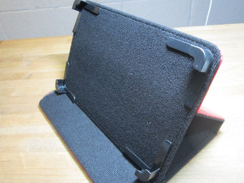 7" Red PU Leather Multi Angle Stand Carry Case for Android Touchscreen Tablet