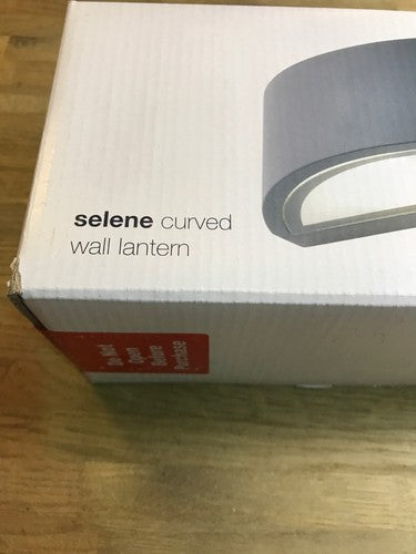 Zinc Selene Curved Wall Lantern IP54 E27 Grey Aluminium 20973-GRY