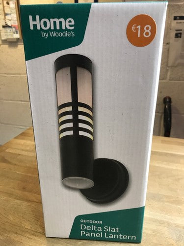 Outdoor Delta Slat Panel Lantern Black Ip44 Rated E27 1154923