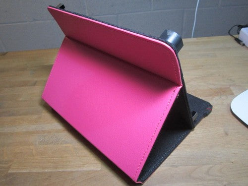 8" D Pink PU Leather Multi Angle Stand Carry Case for Android Touchscreen Tablet