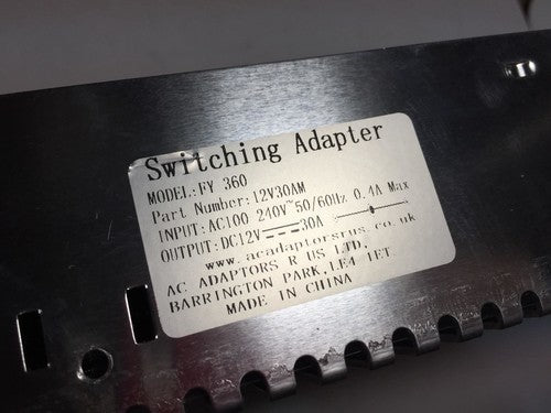 12V 30A 360W Mains AC-DC Switching Adaptor Power Supply Unit 100V-240V