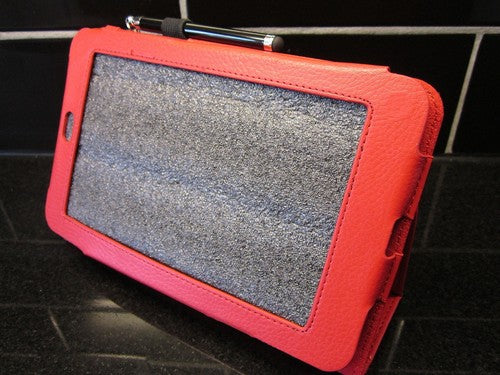 Red PU Leather Case/Stand for Google Nexus 7 Android Tablet PC + FREE Stylus