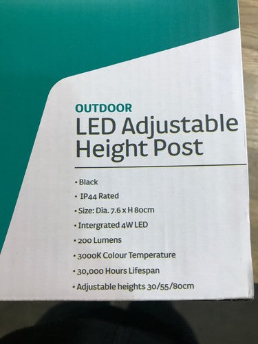Outdoor Led Adjustable Height Post Black Ip44 1154639