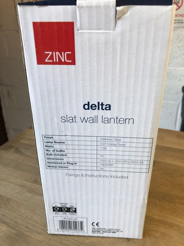 Zinc Delta Slat Wall Lantern E27 Stainless Steel 11w Zn-15871-sst