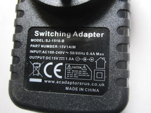 Replacement 15V 1A 15.0V 1000mA AC-DC Switching Adaptor Power Supply 5.5mm