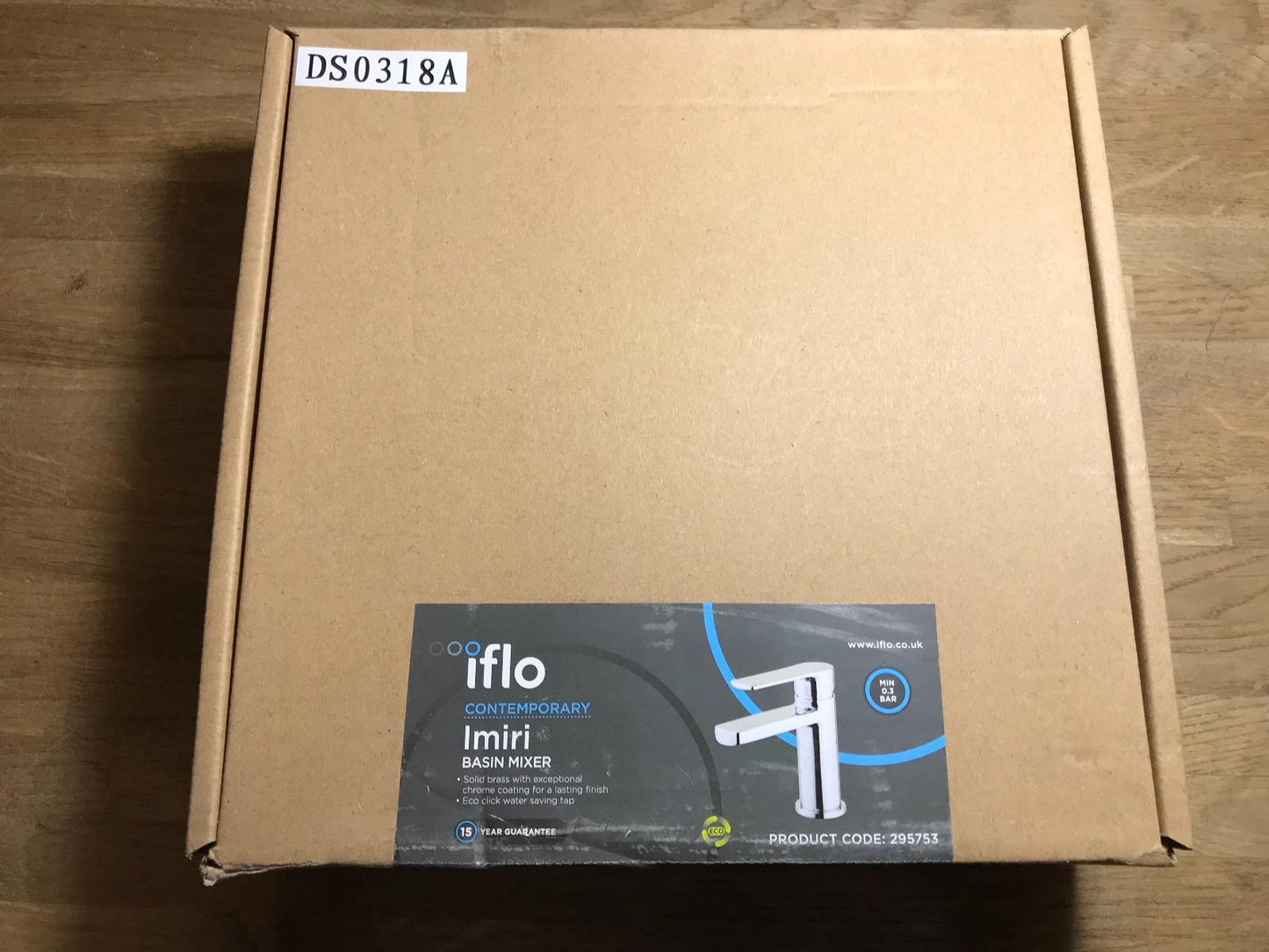 IFLO CONTEMPORARY IMIRI BASIN MIXER TAP 295753 CHROME FINISH MIN 0.3 BAR
