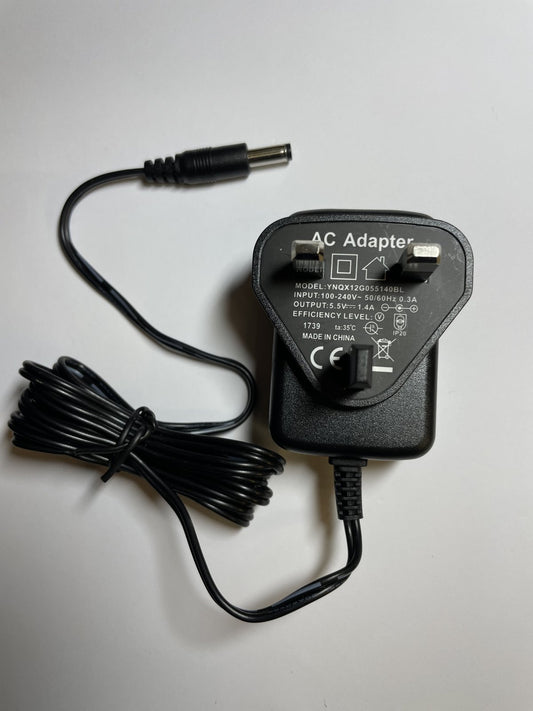 UK 5.5V 1.4A AC-DC Adaptor Power Supply Charger 4.75mm x 1.75mm Connector Size