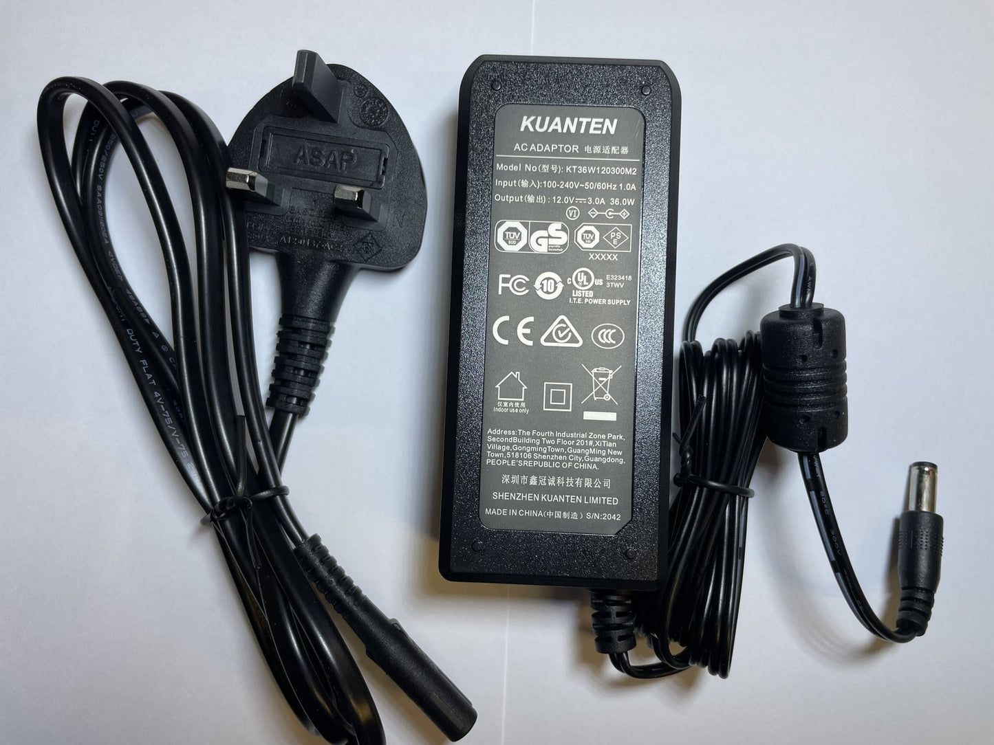 Replacement for 12V 2000mA Model JK120200-S46CND AC-DC Adaptor Power Supply UK