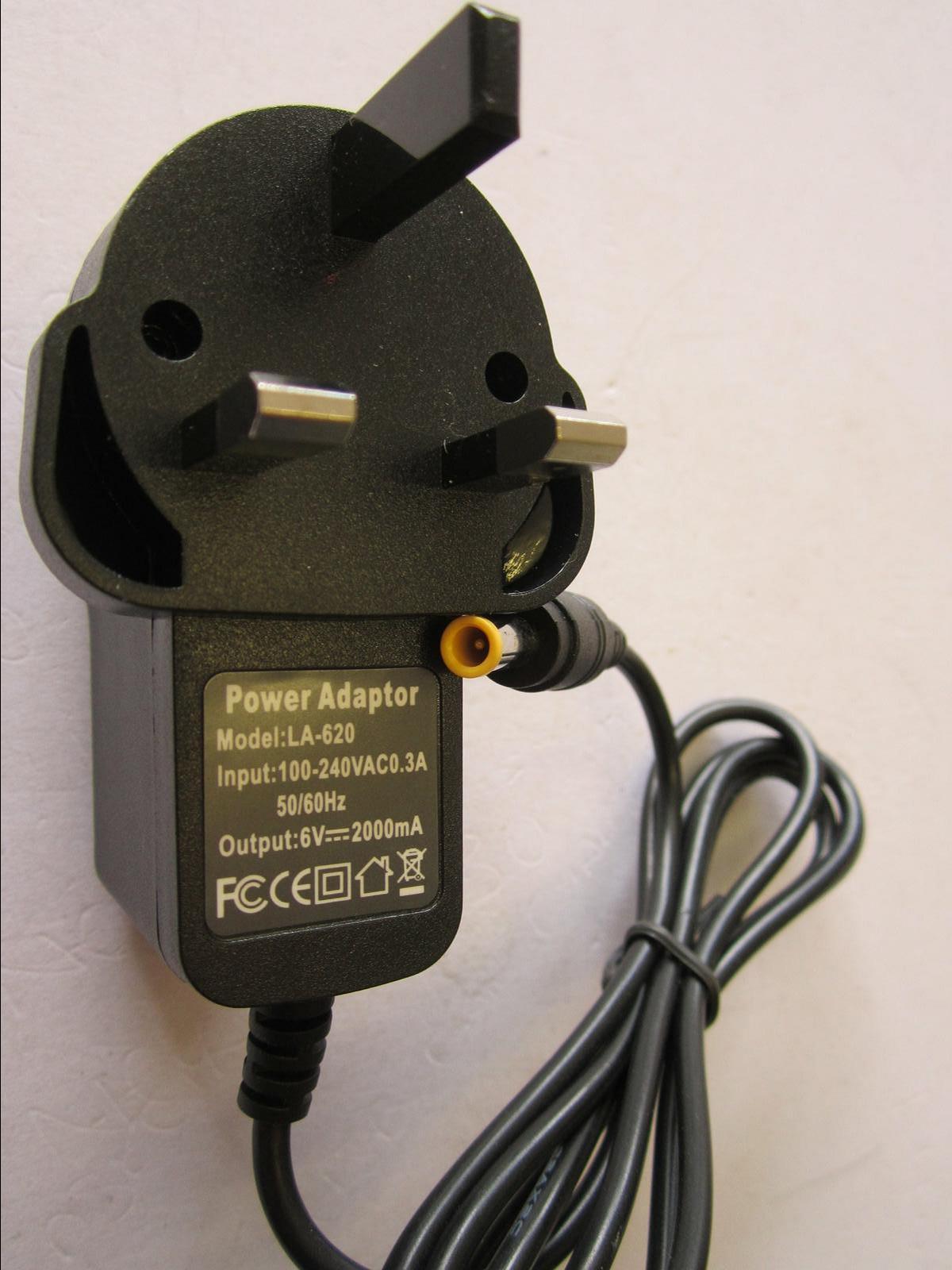 UK 6.0VDC 1200mA 7.2VA AC-DC Switching Adapter for model SA48-62A Plug