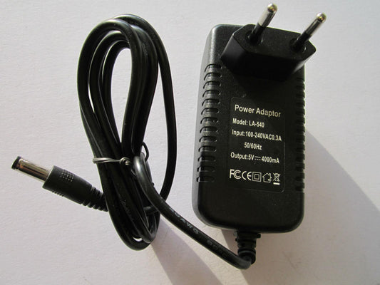 EU 2 Pin European 5V 4A Mains AC-DC Switching Adaptor Power Supply 5.5mmx2.1mm