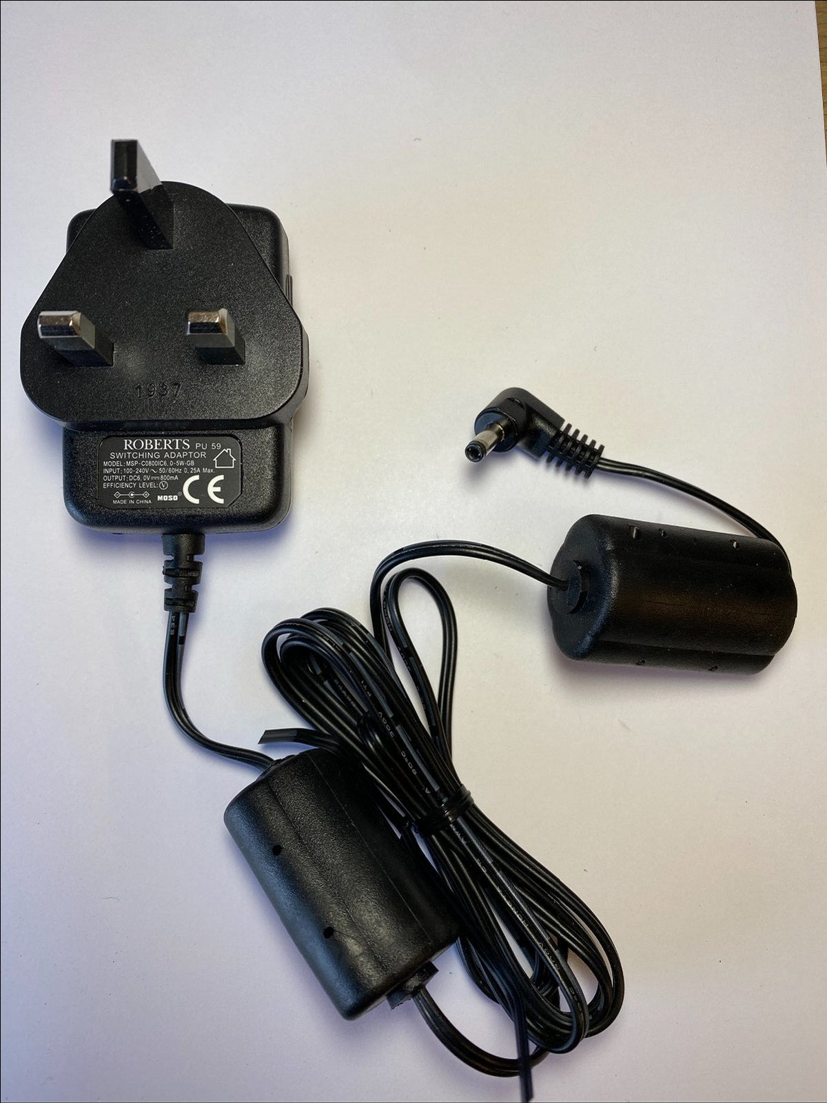 Replacement 6V 800ma AC-DC Switching Power Supply Charger TL01-060080B UK Plug