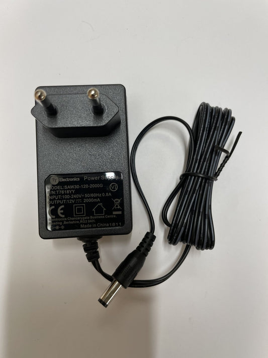 EU 2 PIN EUROPEAN TT ELECTRONICS SAW30-120-2000G 12V 2000mA 5.5MM X 2.1MM