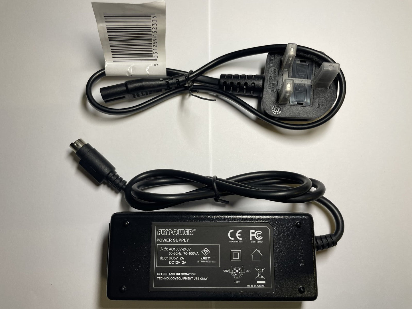 FLYPOWER 5 PIN (12V BOTTOM PIN) JET5434-61010-1001 5V 2A 12V 2A POWER SUPPLY