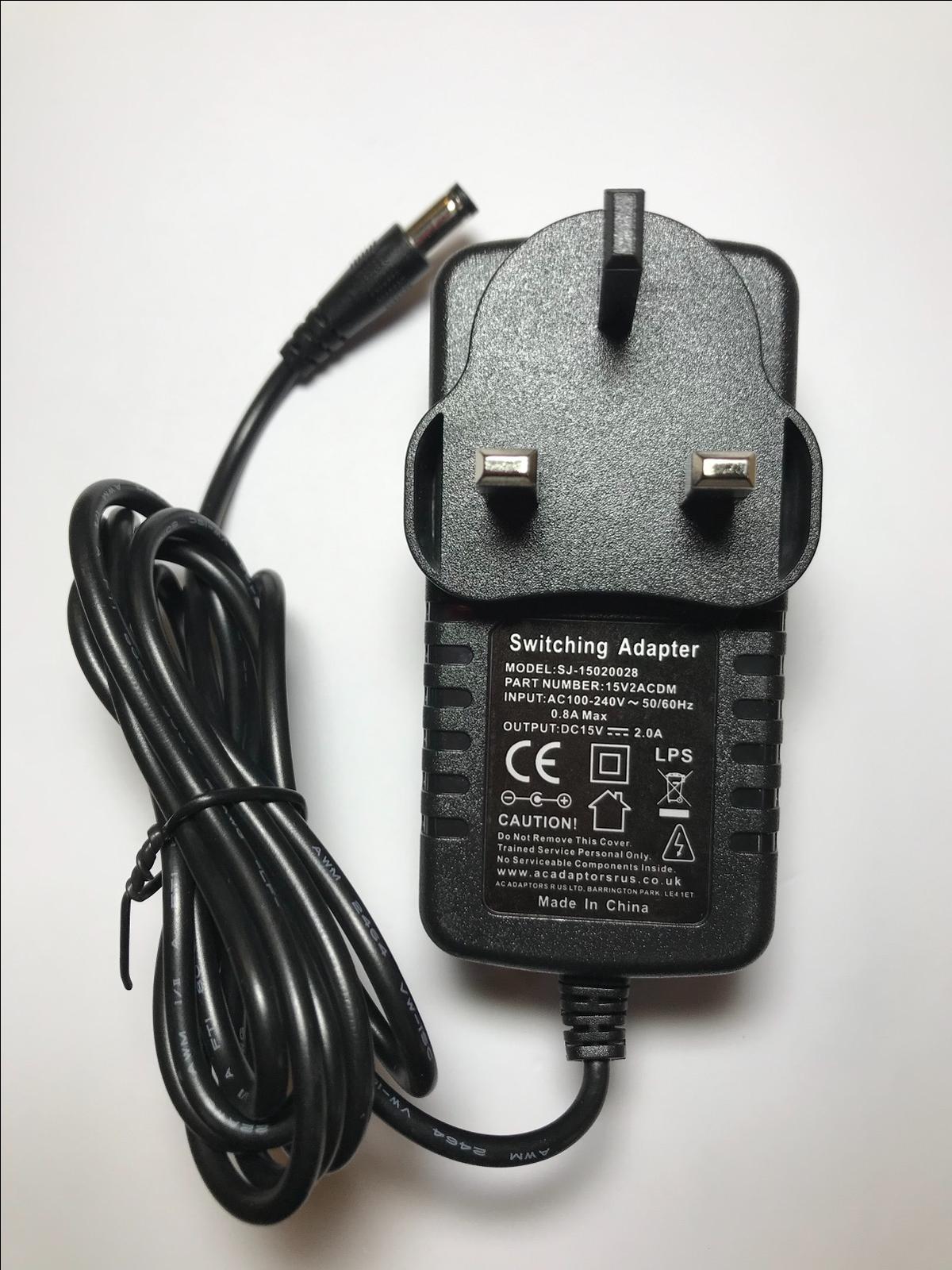 Replacement 15V 2A AC-DC Adaptor Power Supply Model QSY-1502000UK
