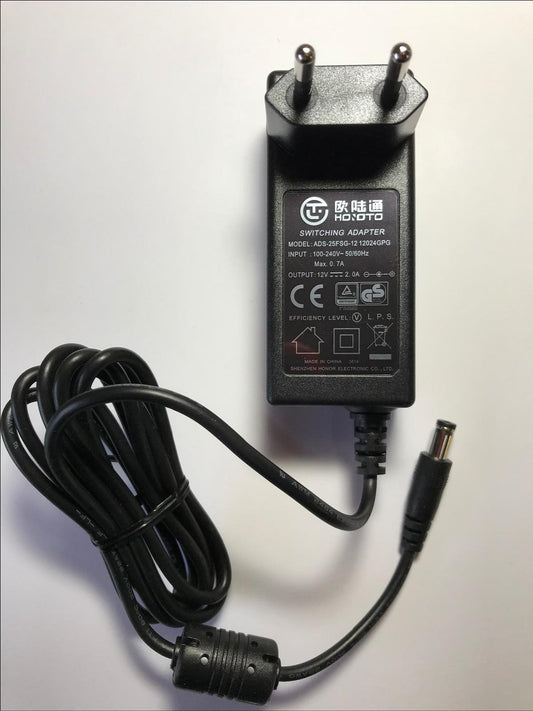 EU 12V 2.0A SWITCHING ADAPTER model ADS-25FSG-12 12024GPG SHENZHEN HONOR