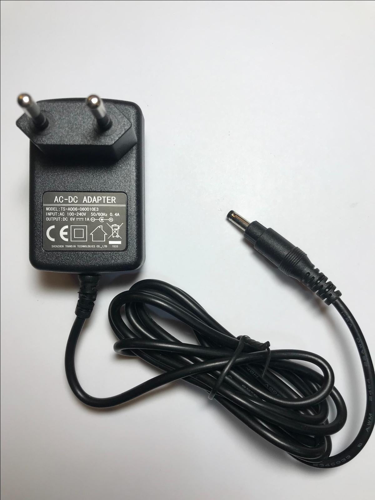 EU 6V 1A 4MM X 1.7MM AC-DC SWITCHING ADAPTOR POWER SUPPLY EUROPEAN PLUG