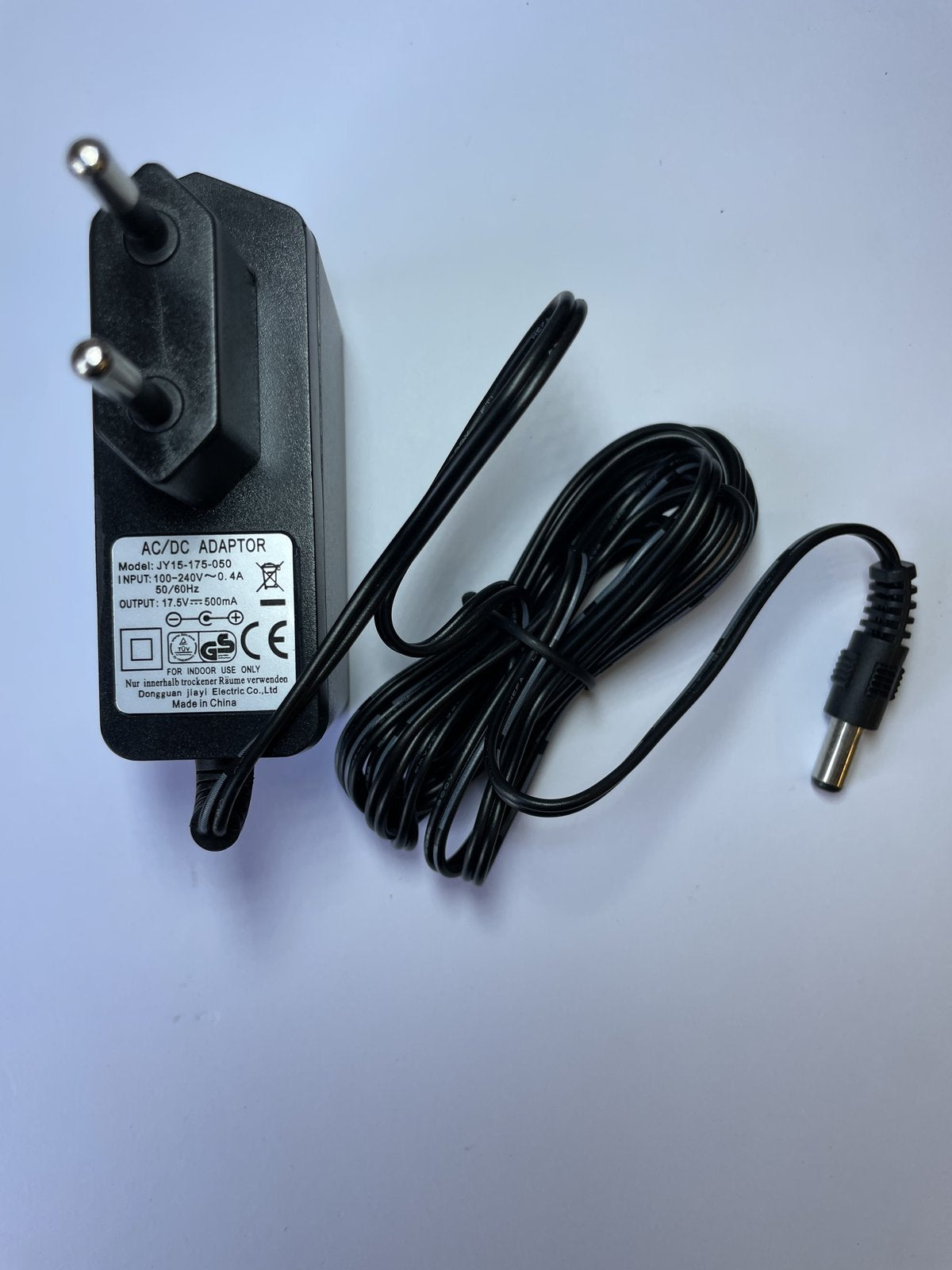 EU European 17.5V 500mA 0.5A AC/DC Adaptor Power Supply Charger JY15-175-050