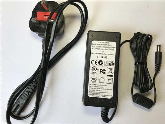 UK Replacement for Brother AD-2436PH1 SA142B-24U Switching Adapter 24V 1.5A 36W