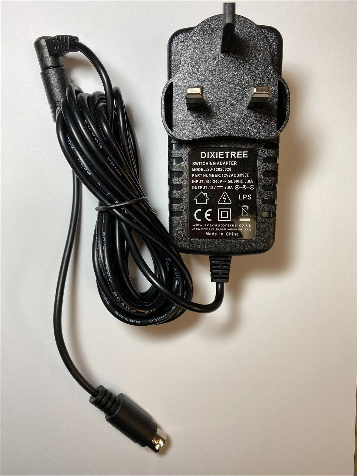 Replacement 12V AC-DC Adaptor for Hikvision DS-7204HWI-SH 4 Channel CCTV DVR