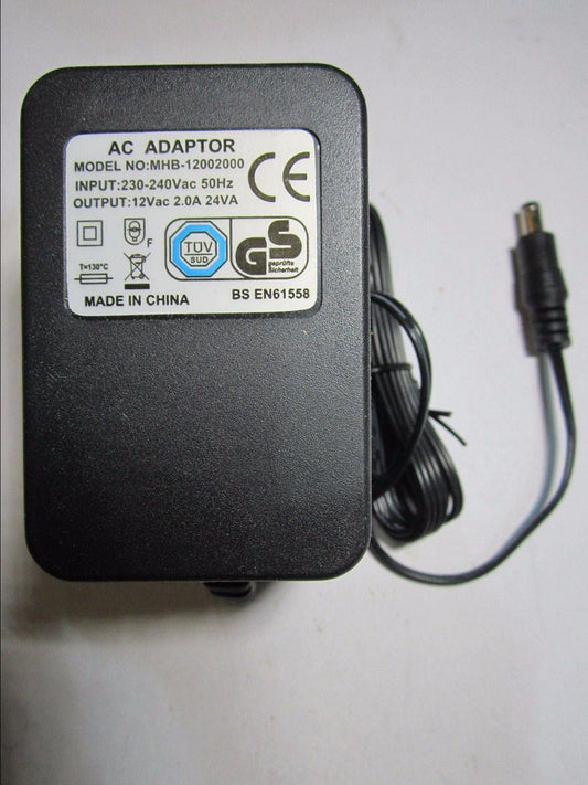 UK Plug Replacement 12V AC-AC Adaptor Power Supply for Boss BRA-240