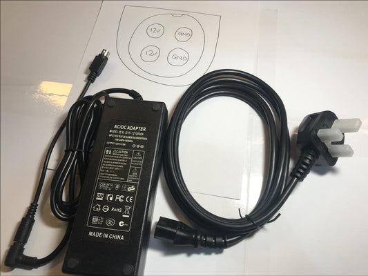 12V 10A AC-DC Switching Adaptor Regulated Power Supply 4 Pin DIN 12V 2 LEFT