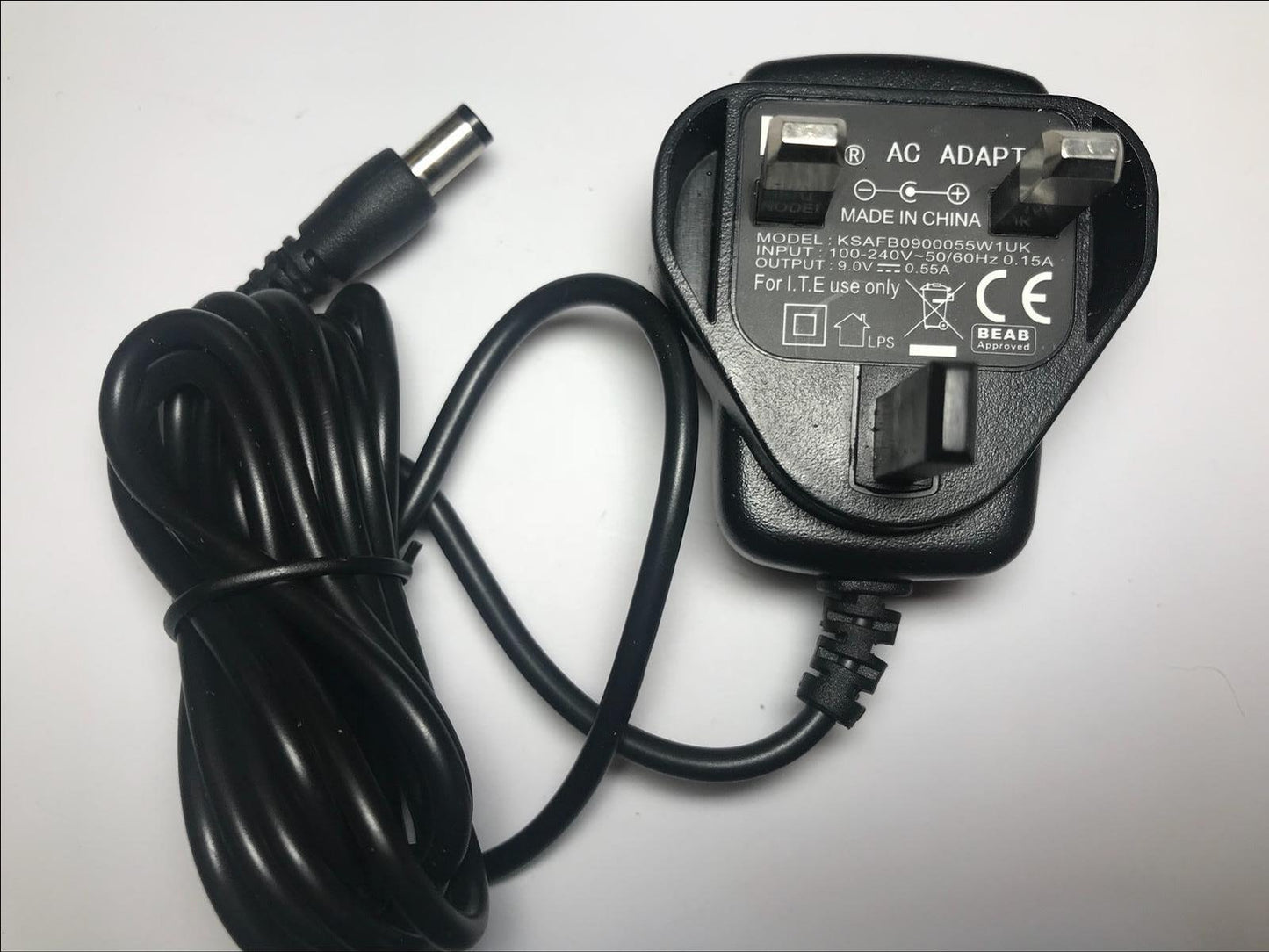 9.0V 0.55A KTEC AC-DC ADAPTOR model KSAFB0900055W1UK Power Supply Charger