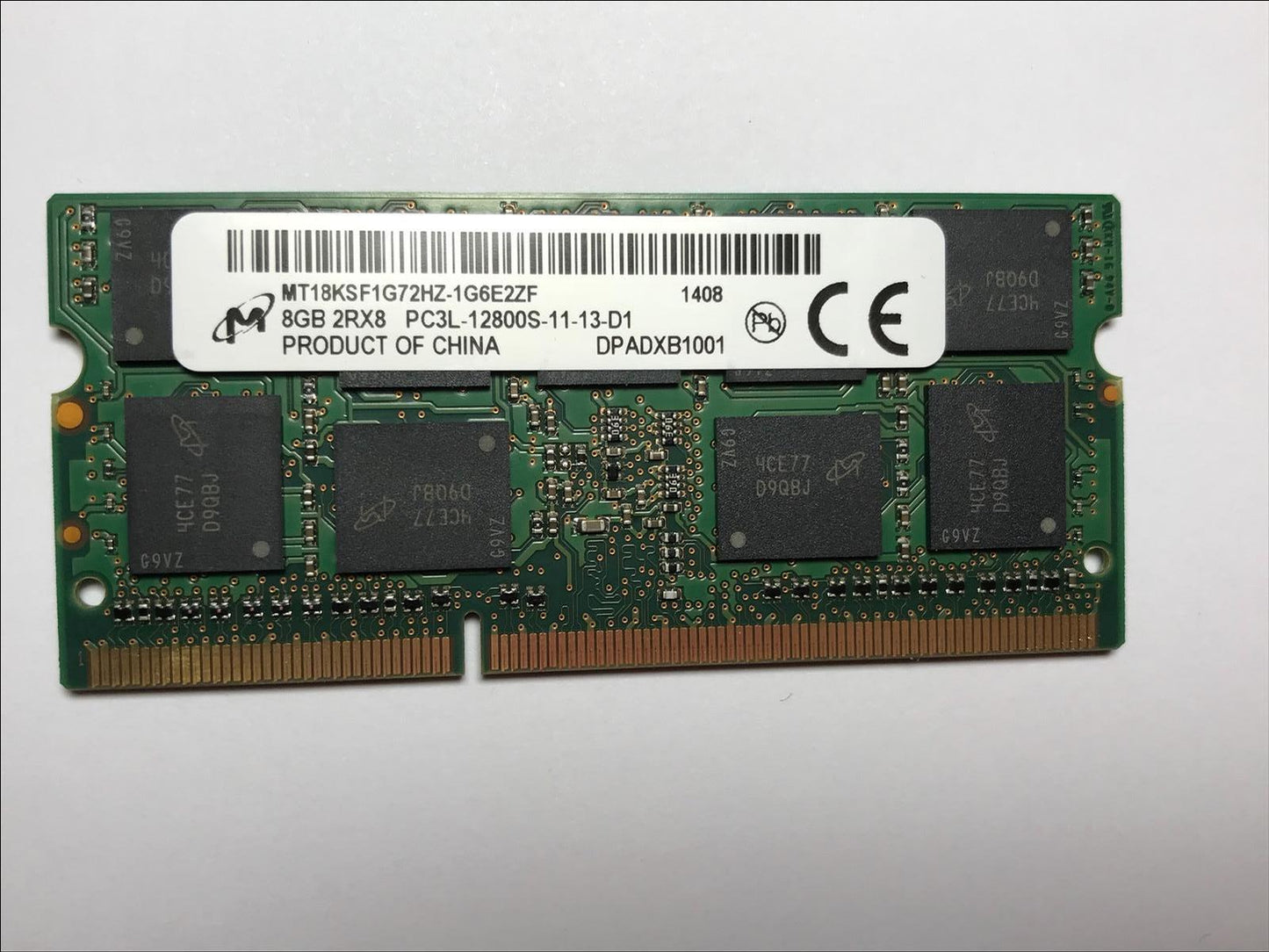 Micron MT18KSF1G72HZ-1G6E2ZF 8GB 2RX8 PC3L-12800S-11-13-D1 DPADXB1001 RAM