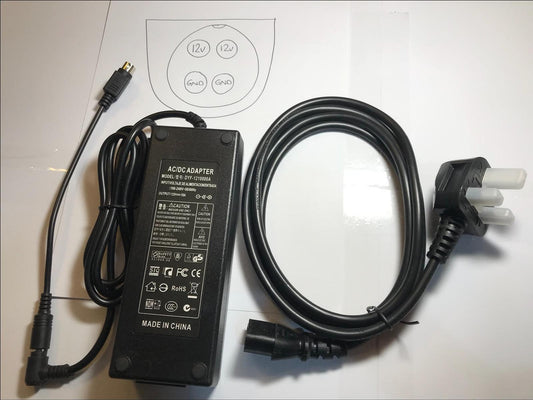 Replacement 12V 10A 4 Pin AC Adaptor for QNAP TS-409, TS-410, TS-412 Turbo NAS