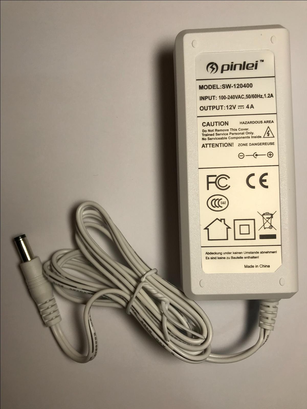 WHITE 12V 4A AC-DC SWITCHING ADAPTOR POWER SUPPLY 5.5MM X 2.1MM