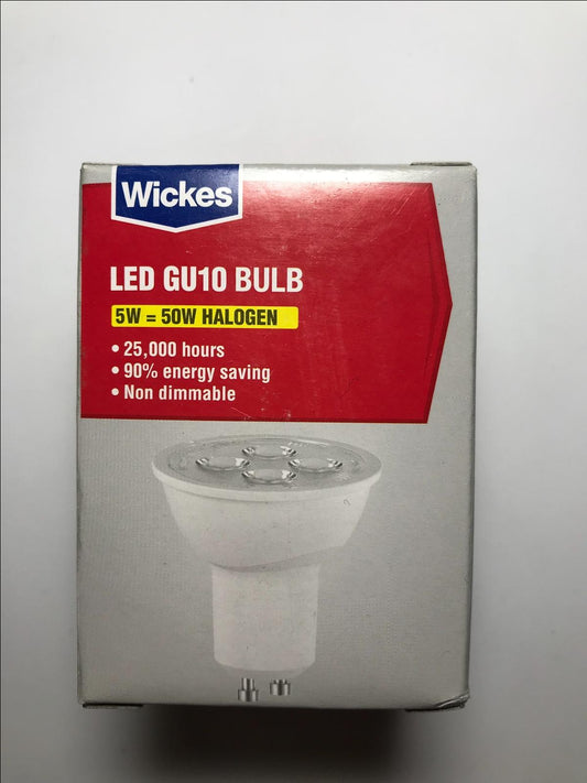 10x Wickes LED Light Bulb 5W = 50W GU10 Lamp A+ 90% Saving LASTS 12 TIMES LONGER