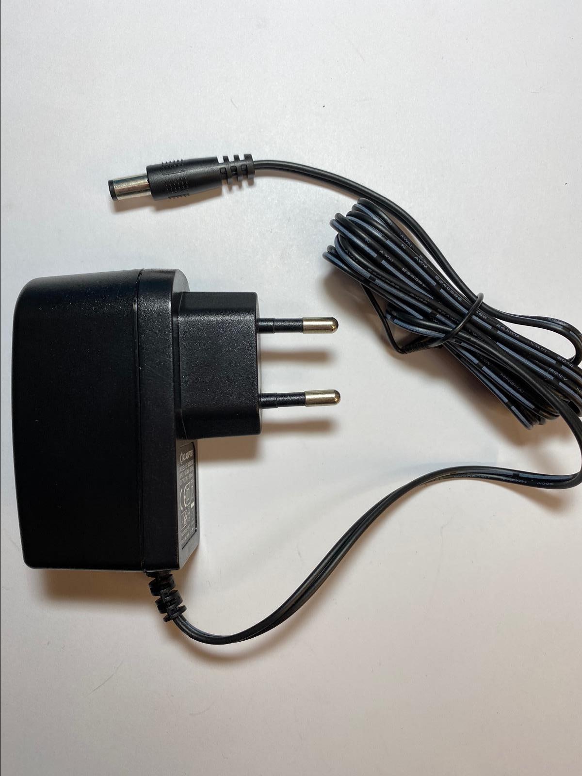EU 2 Pin 9V 500mA AC Adaptor Power Supply YS12-0900500 Negative Centre Polarity