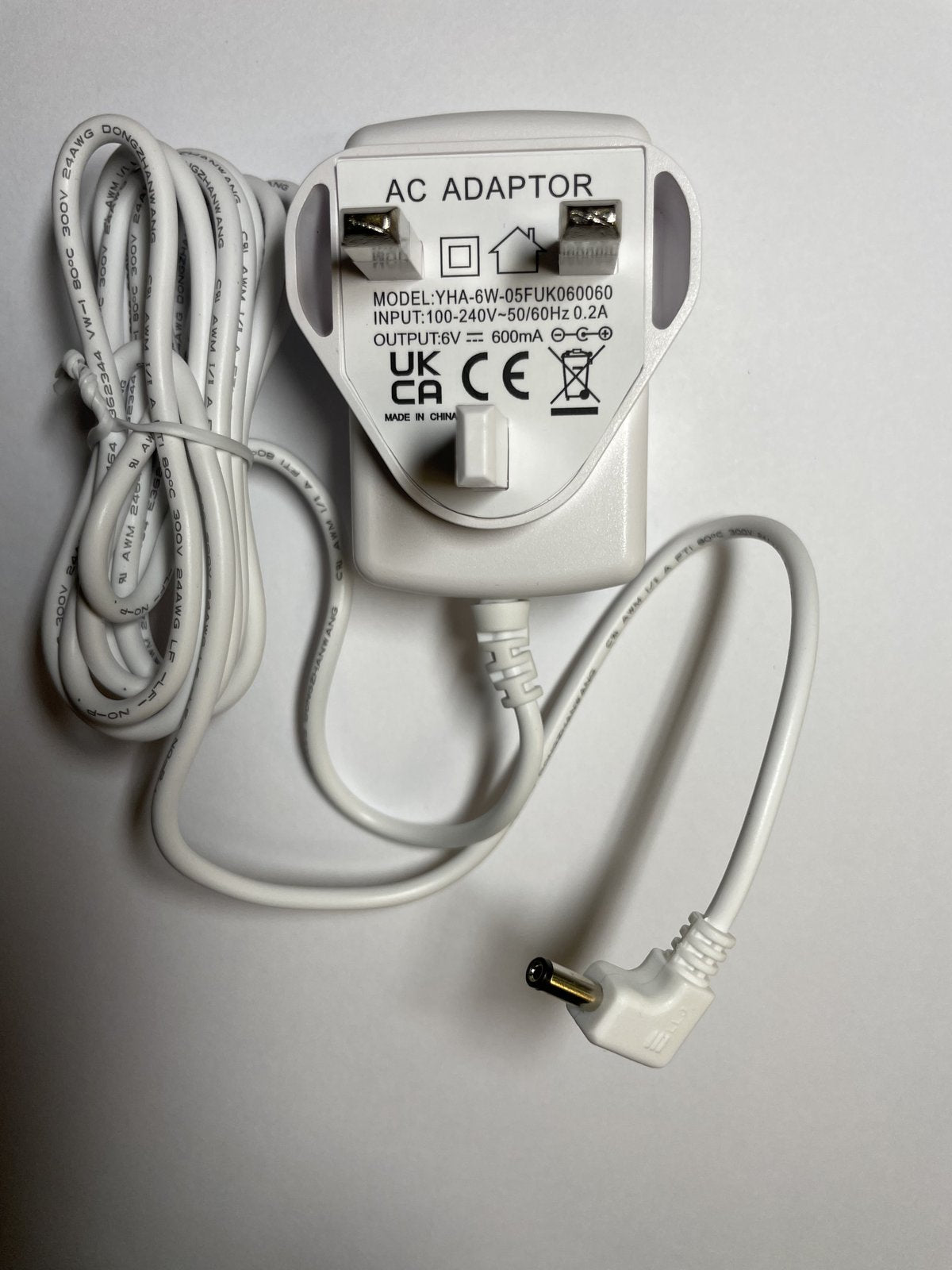 UK White 6V 500mA AC ADAPTER Baby Monitor Charger Plug for BLJ5W060050P-B