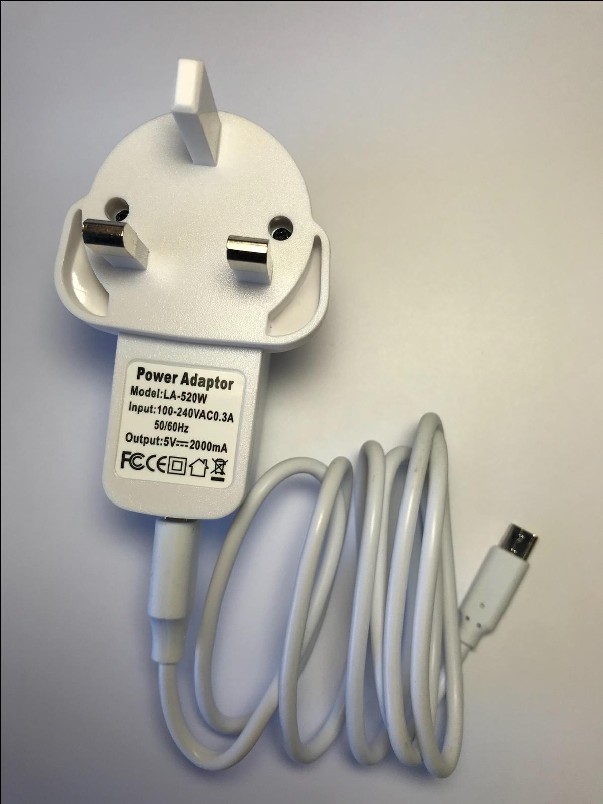 WHITE 5V 2A 1.5A 1A AC-DC Adaptor Power Supply Charger + Micro USB Lead Cable