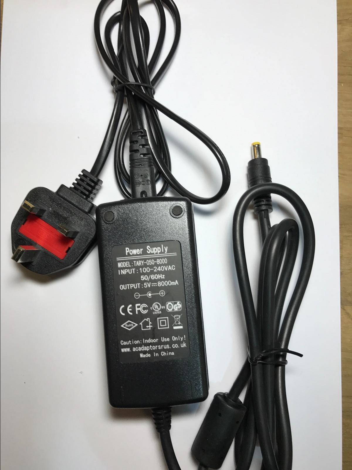 UK 5V 8A 8000ma Desktop AC-DC Switching Adaptor Power Supply 5.5mm x 2.1mm/2.5mm