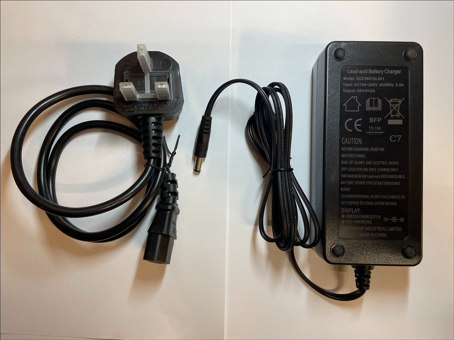 36V 2A Lead-acid Battery Charger QCF3601DL201 AC-DC Adaptor Power Supply 5.5mm