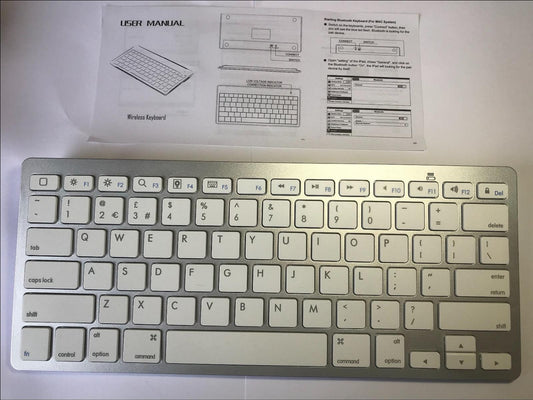 White/Silver Wireless Bluetooth Keyboard for SAMSUNG UE40D6100SK SMART TV