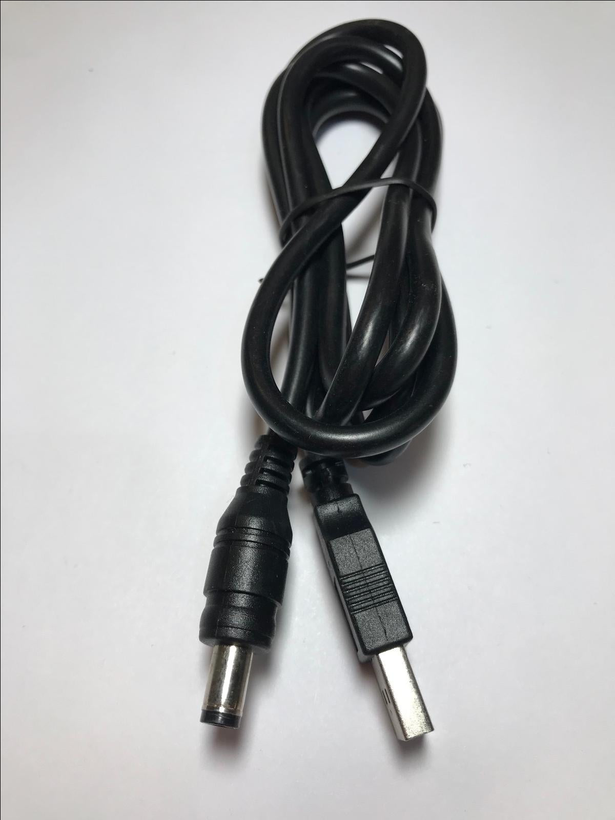 1.M Long Black USB Male to 5.5mm x 2.1mm 5.5x2.1 DC Connector Power Cable Lead