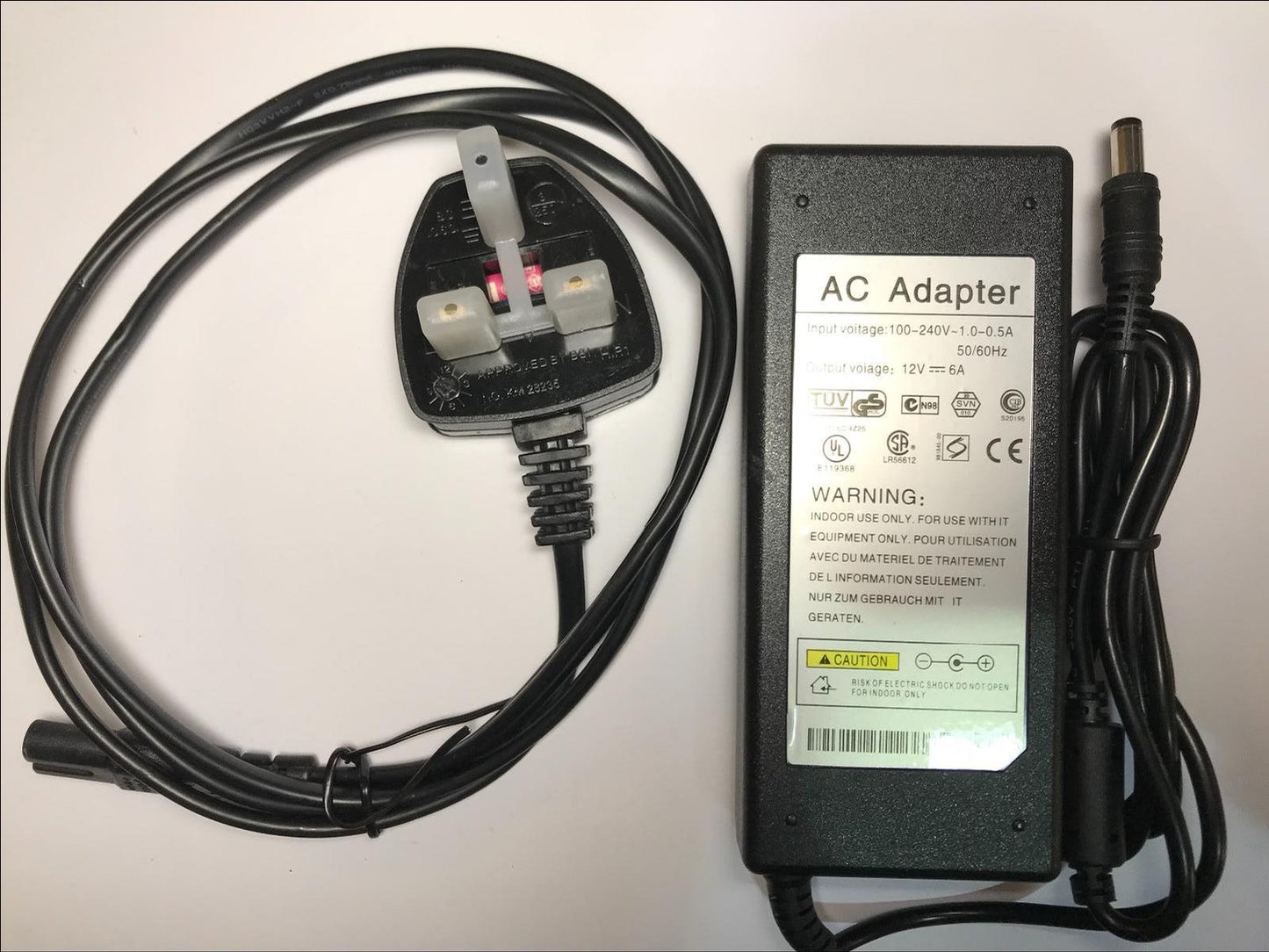 UK Replacement for 12V 5.5A AC-DC Switching Adaptor Power Supply PWR-66W-AC=